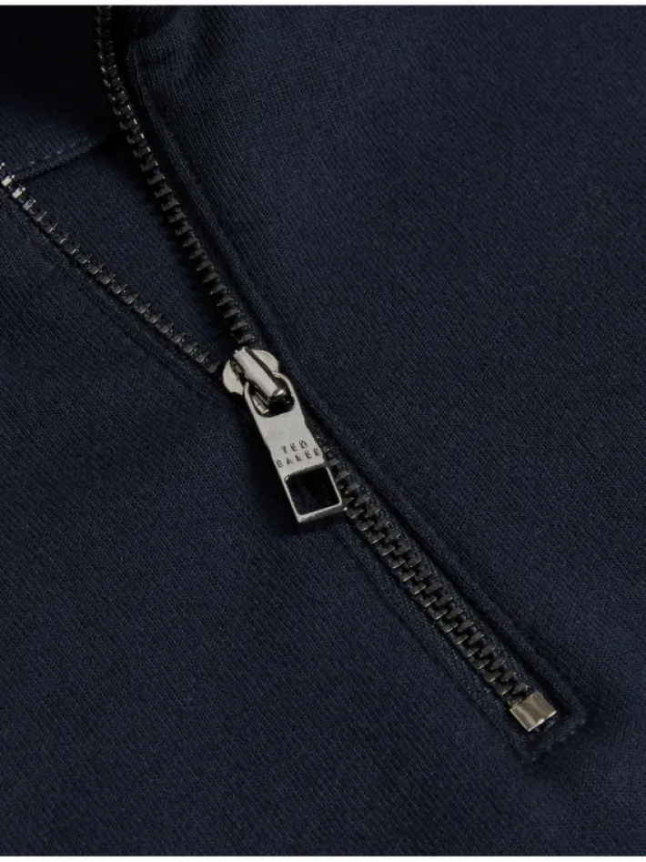 actos_branded_half_zip_co_5.webp Actos Branded Half Zip Cotton Blend Sweatshirt<Ted Baker Best Sale