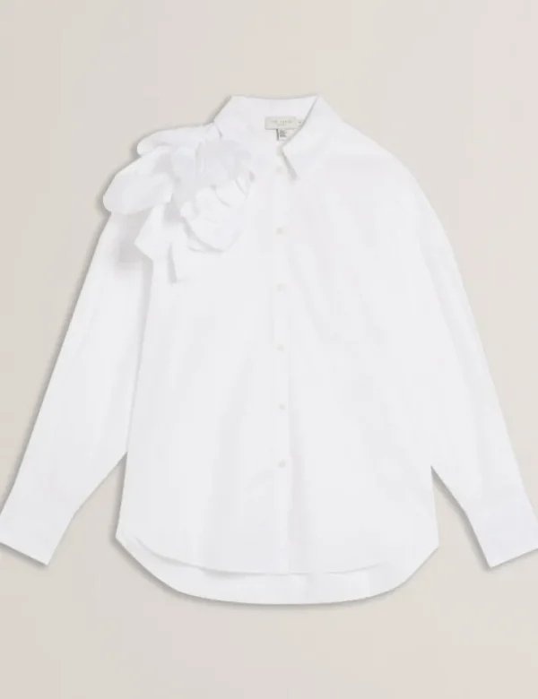 Allai Oversized Corsage Detail Cotton Shirt<Ted Baker Outlet