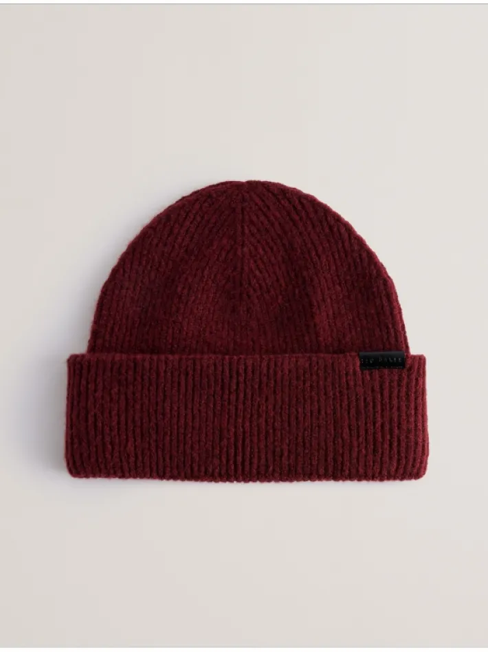 alliiie_ribbed_knit_turnu_0-1.webp Alliiie Ribbed Knit Turn-Up Beanie Hat<Ted Baker Flash Sale