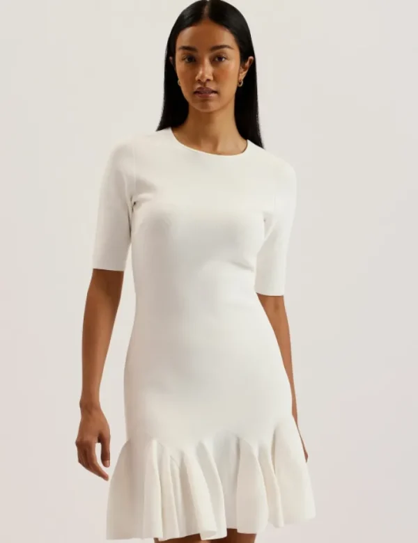 Alzann Pleated Hem Knitted Bodycon Mini Dress<Ted Baker Shop