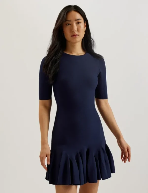Alzann Pleated Hem Knitted Bodycon Mini Dress<Ted Baker Online