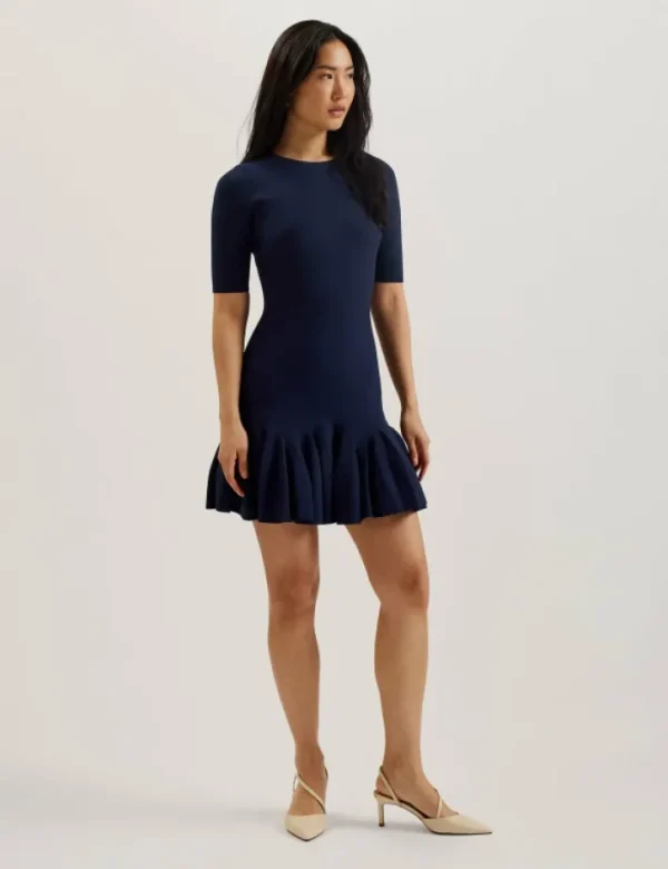 Alzann Pleated Hem Knitted Bodycon Mini Dress<Ted Baker Online
