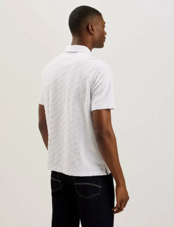 Ansom Short Sleeve Regular Textured Towelling Zip Polo<Ted Baker Clearance