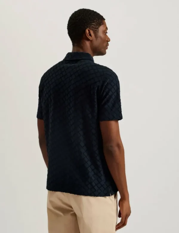 Ansom Short Sleeve Regular Textured Towelling Zip Polo<Ted Baker Sale