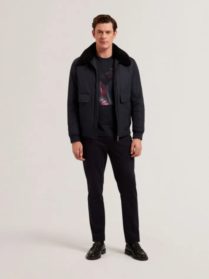 avitore_bomber_removable__0.webp Avitore Bomber Removable Shearling Collar<Ted Baker Store