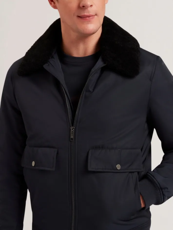 avitore_bomber_removable__2.webp Avitore Bomber Removable Shearling Collar<Ted Baker Store