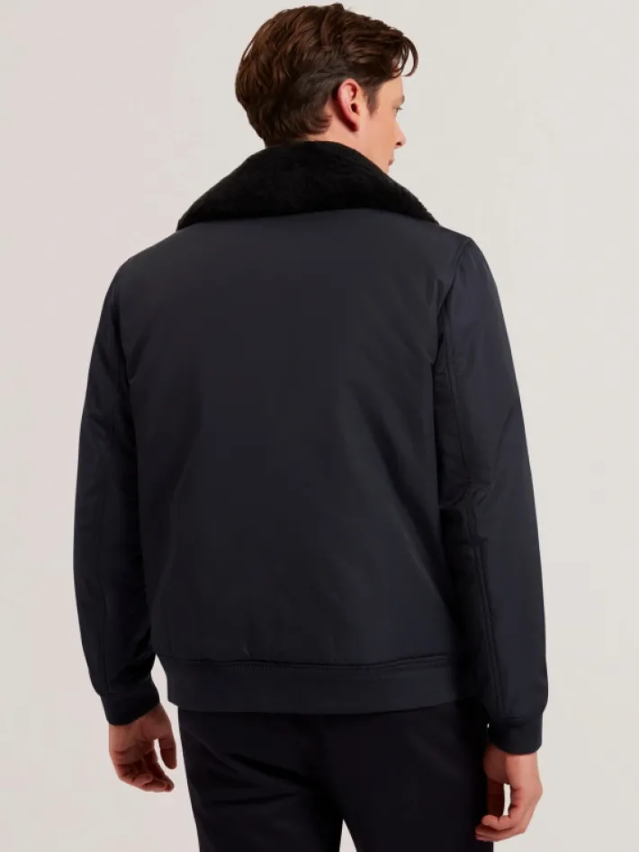 avitore_bomber_removable__3.webp Avitore Bomber Removable Shearling Collar<Ted Baker Store