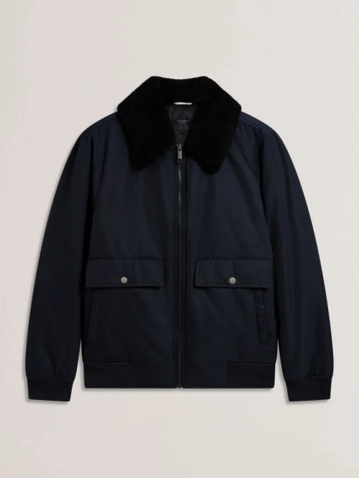 avitore_bomber_removable__4.webp Avitore Bomber Removable Shearling Collar<Ted Baker Store