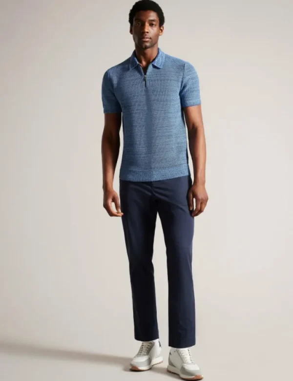 Blossam Space Dye Zip Neck Polo Shirt<Ted Baker Best Sale