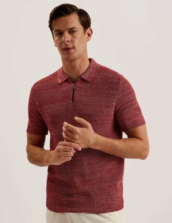 Blossam Space Dye Zip Neck Polo Shirt<Ted Baker Shop
