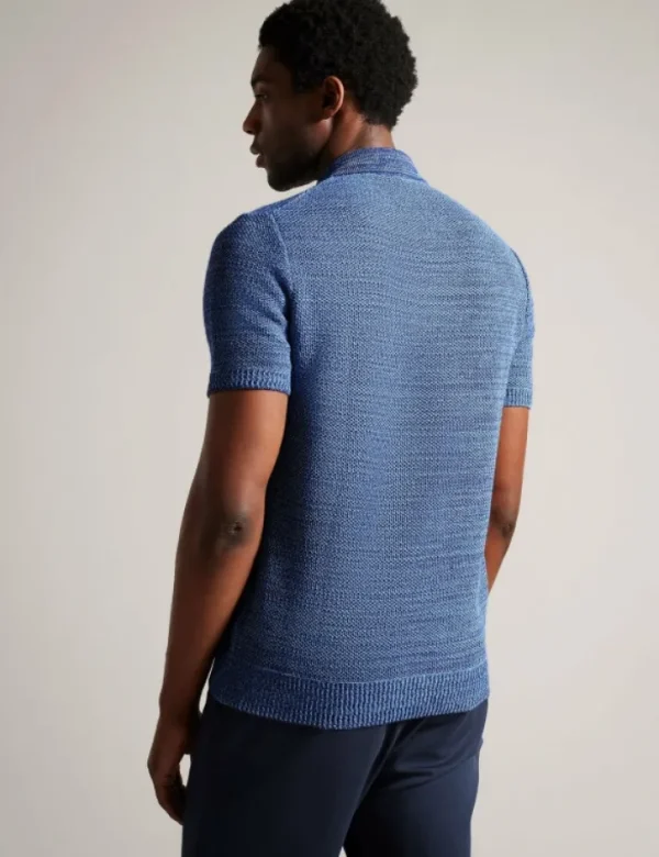 Blossam Space Dye Zip Neck Polo Shirt<Ted Baker Best Sale