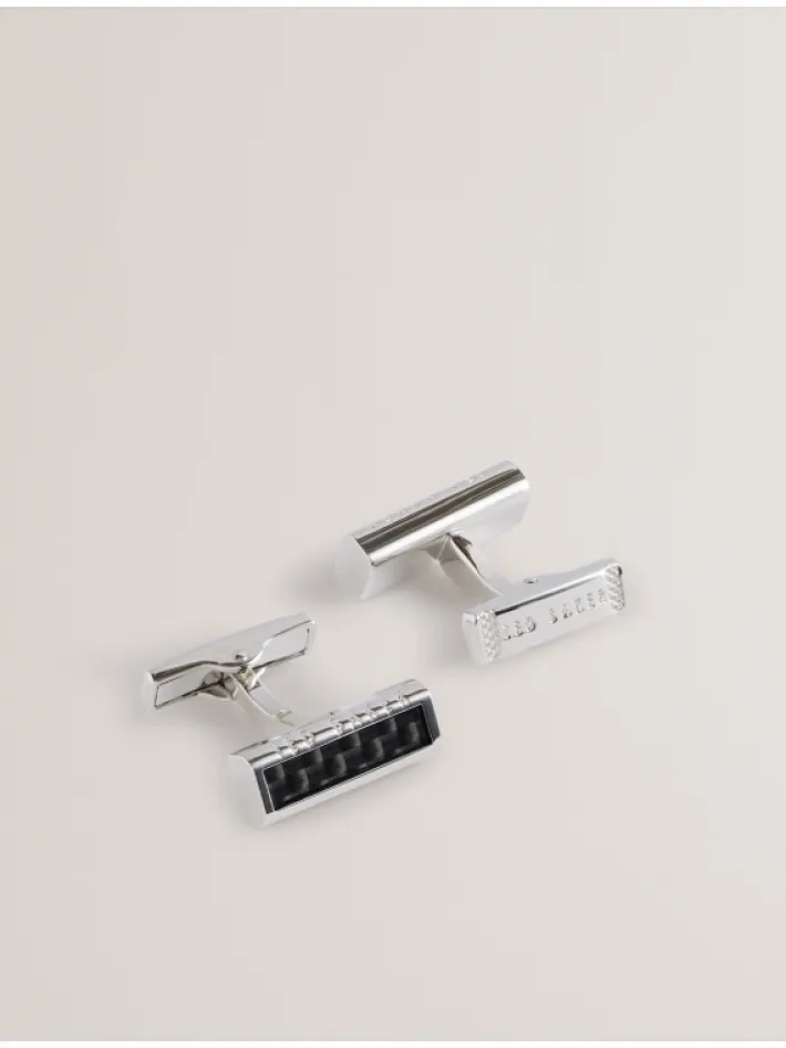 carbie_carbon_fibre_bar_m_0-1.webp Carbie Carbon Fibre Bar Metal Cufflinks<Ted Baker Best