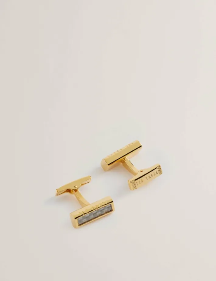 carbie_carbon_fibre_bar_m_0.webp Carbie Carbon Fibre Bar Metal Cufflinks<Ted Baker Cheap