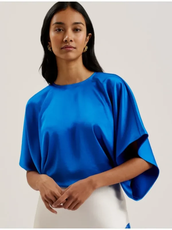 Cherika Batwing Short Sleeve Satin Blouse<Ted Baker Best Sale