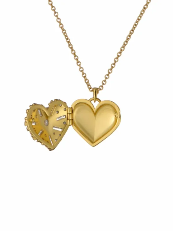 Cherish Crystal Cluster Heart Locket Pendant Necklace<Ted Baker Clearance