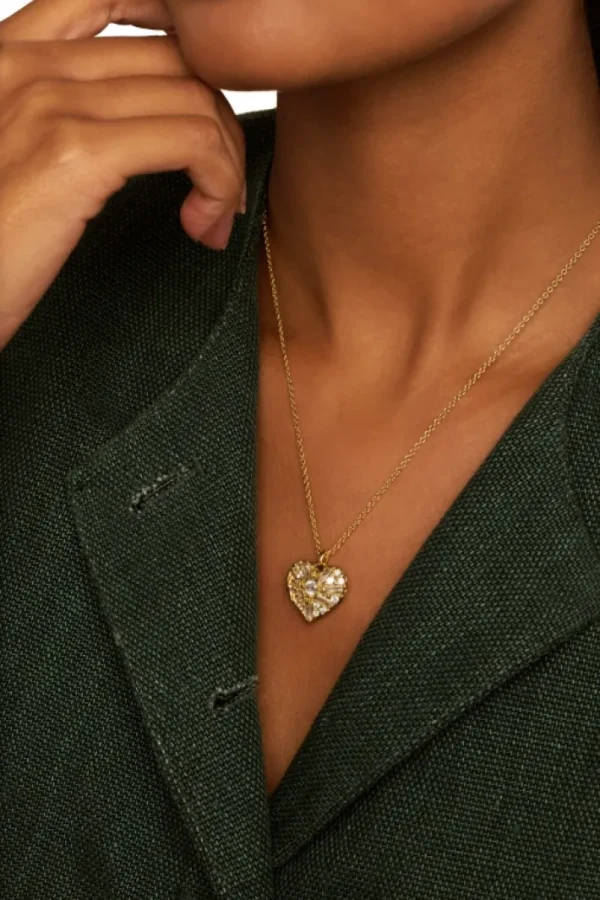 Cherish Crystal Cluster Heart Locket Pendant Necklace<Ted Baker Clearance