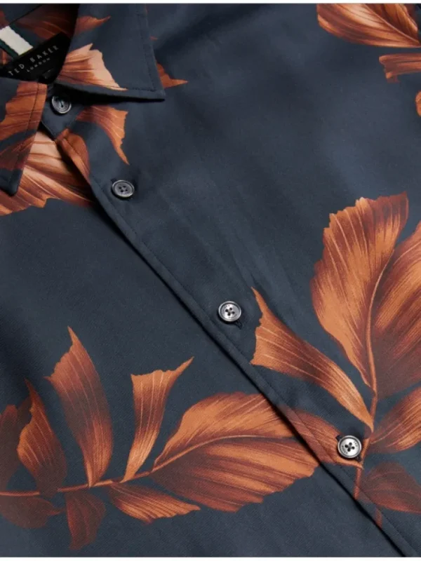 Coltons Leaf Print Long Sleeve Lyocell Shirt<Ted Baker Best Sale
