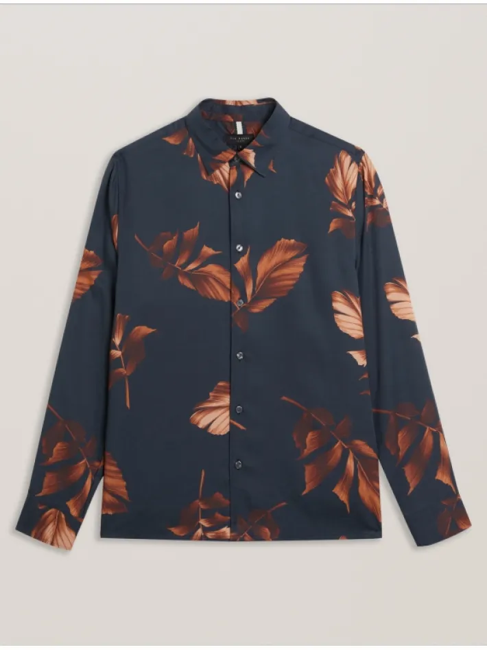 coltons_leaf_print_long_s_6.webp Coltons Leaf Print Long Sleeve Lyocell Shirt<Ted Baker Best Sale