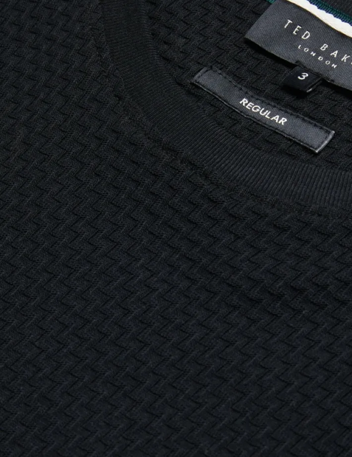 curlys_short_sleeve_textu_2.webp Curlys Short Sleeve Textured T-shirt<Ted Baker Best Sale