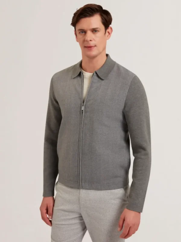 Dejo Long Sleeve Herringbone Full Zip<Ted Baker New