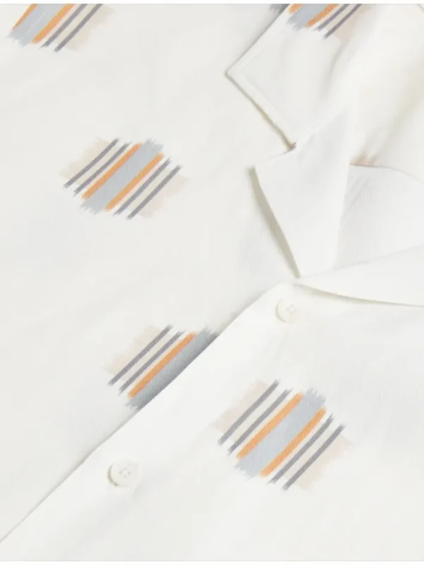 Dimitre Printed Cotton Linen Short Sleeve Shirt<Ted Baker Shop