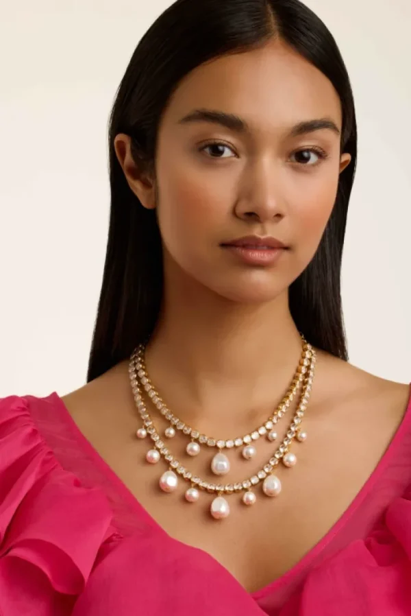 Divinaa Pearl & Crystal Statement Necklace<Ted Baker Online