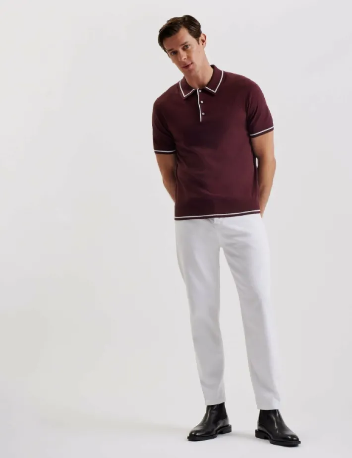 dunow_pointelle_detail_st_0.webp Dunow Pointelle Detail Striped Trim Polo Shirt<Ted Baker Best Sale