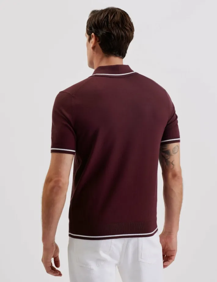 dunow_pointelle_detail_st_4.webp Dunow Pointelle Detail Striped Trim Polo Shirt<Ted Baker Best Sale