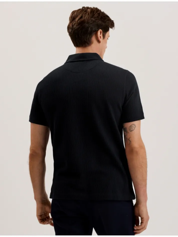 elgrave_ribbed_cotton_zip_4.webp Elgrave Ribbed Cotton Zip Neck Polo Shirt<Ted Baker Flash Sale