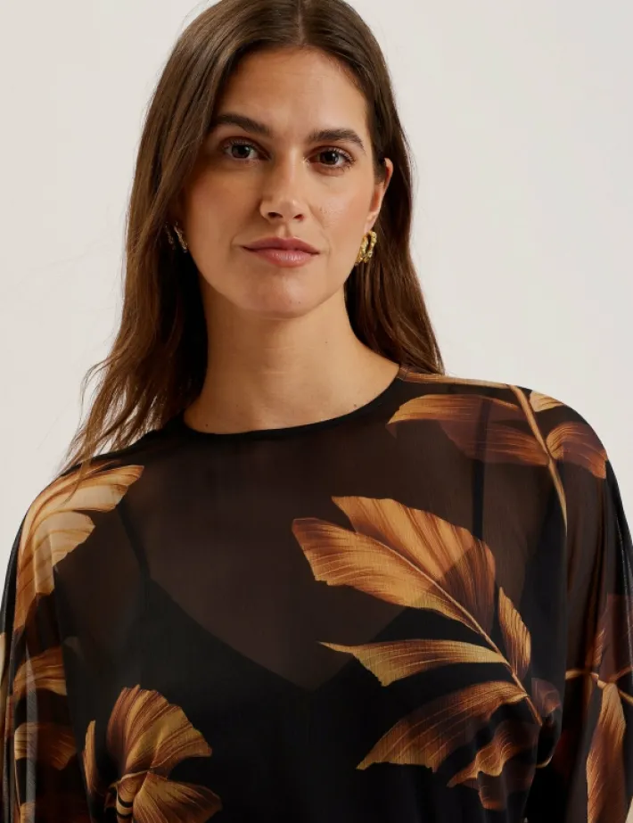 elster_printed_chiffon_mi_3.webp Elster Printed Chiffon Mini Dress With Tie Waist<Ted Baker New