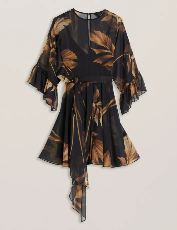elster_printed_chiffon_mi_6.webp Elster Printed Chiffon Mini Dress With Tie Waist<Ted Baker New