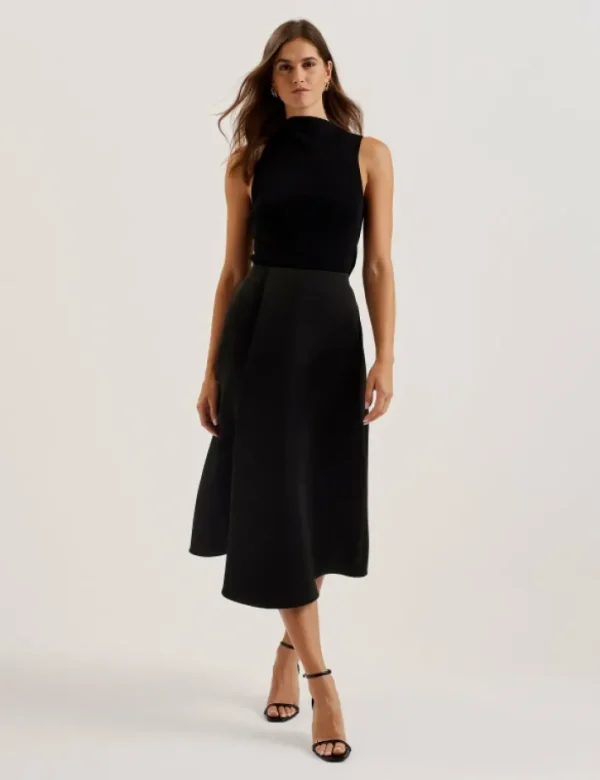 Erva Asymmetric Satin Wrap Midi Skirt<Ted Baker Fashion