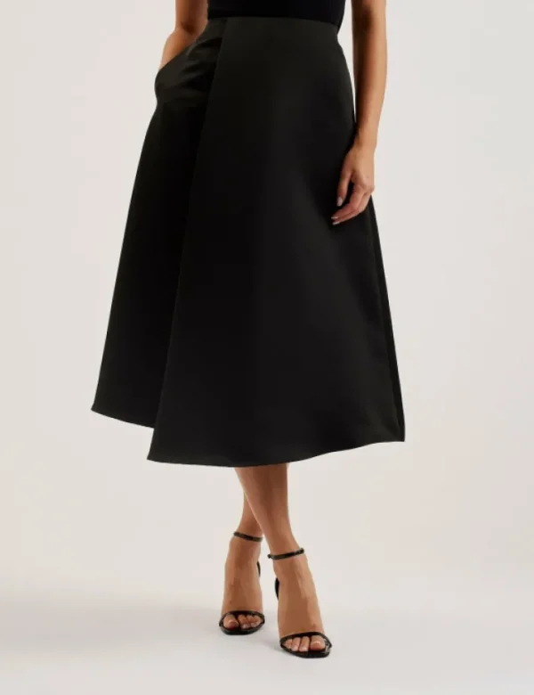 Erva Asymmetric Satin Wrap Midi Skirt<Ted Baker Fashion