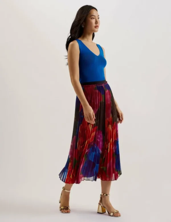 Evola Printed Pleated Midi Skirt<Ted Baker Outlet