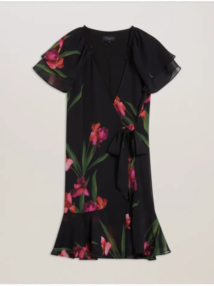 fasnia_floral_angel_sleev_6.webp Fasnia Floral Angel Sleeve Wrap Mini Dress<Ted Baker Fashion