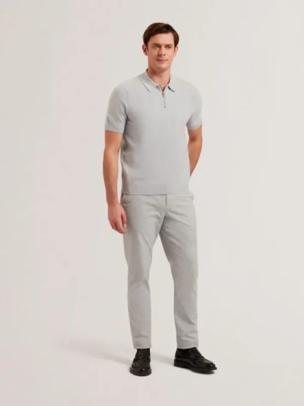 Fourd Short Sleeve Herringbone Zip Polo<Ted Baker Sale