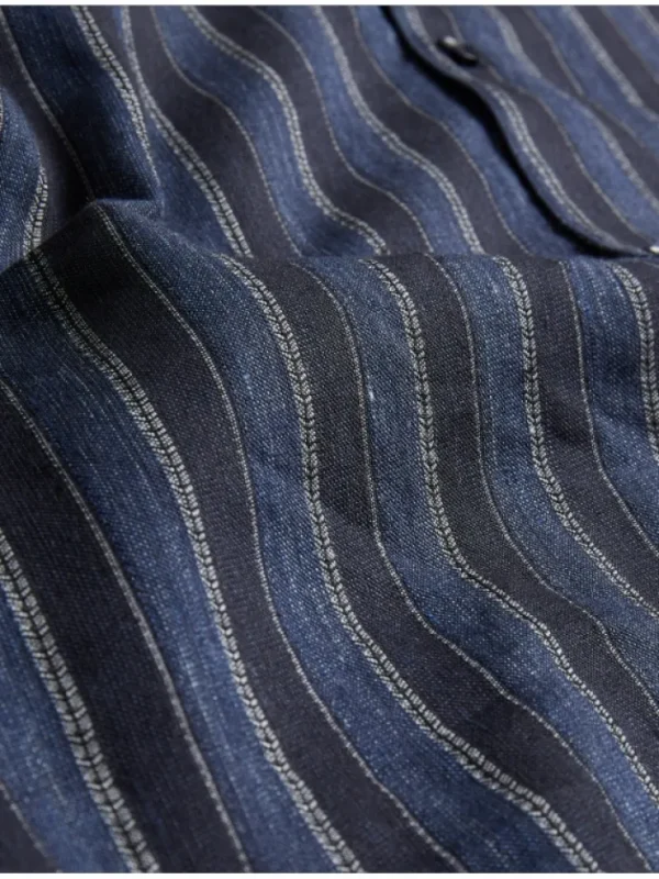 Francoi Striped Cotton Linen Short Sleeve Shirt<Ted Baker Discount
