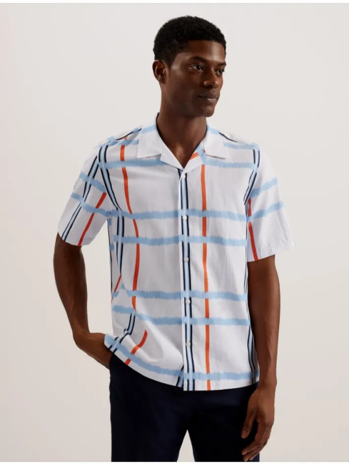 gardon_check_print_relaxe_3.webp Gardon Check Print Relaxed Short Sleeve Shirt<Ted Baker Shop