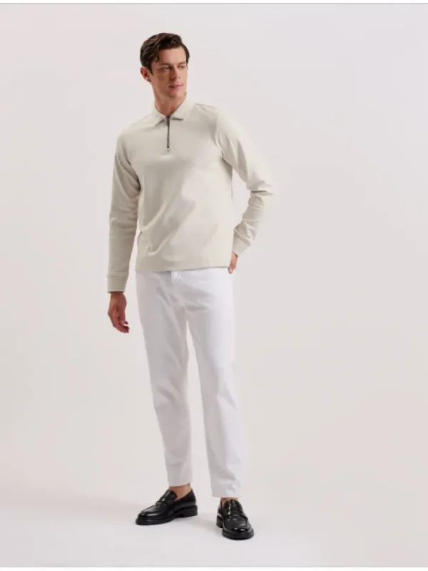 Ingmar Long Sleeve Cotton Blend Zip Polo Shirt<Ted Baker Hot