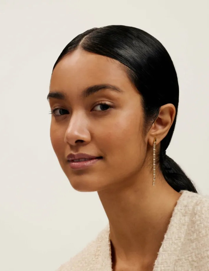 isalie_baguette_crystal_l_4-1.webp Isalie Baguette Crystal Long Drop Earrings<Ted Baker Clearance