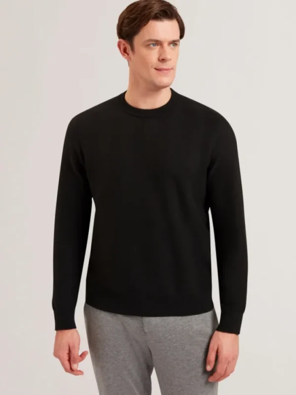 Jamals Long Sleeve Herringbone Stitch Crew Neck Sweater<Ted Baker Clearance
