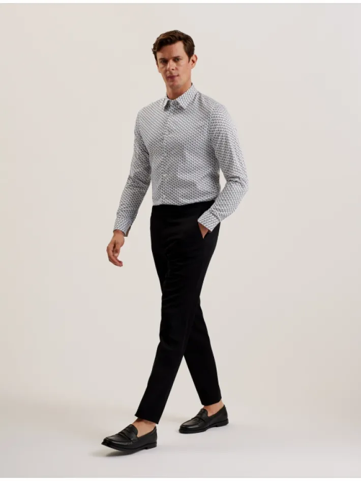 joshhy_slim_fit_geometric_0.webp Joshhy Slim Fit Geometric Long Sleeve Shirt<Ted Baker Discount
