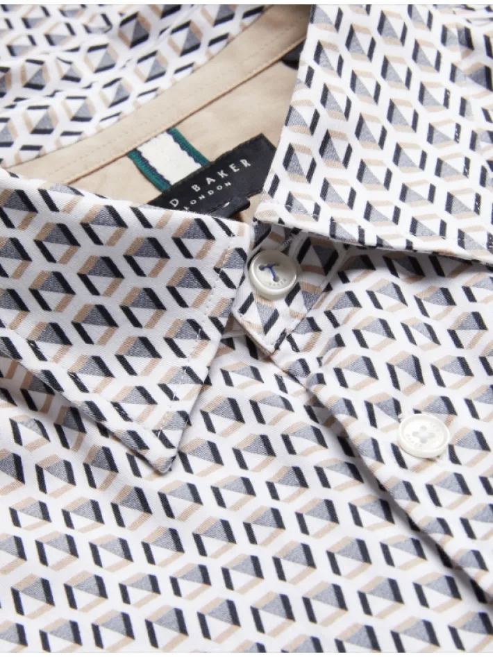 joshhy_slim_fit_geometric_2.webp Joshhy Slim Fit Geometric Long Sleeve Shirt<Ted Baker Discount