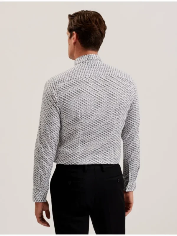 Joshhy Slim Fit Geometric Long Sleeve Shirt<Ted Baker Discount