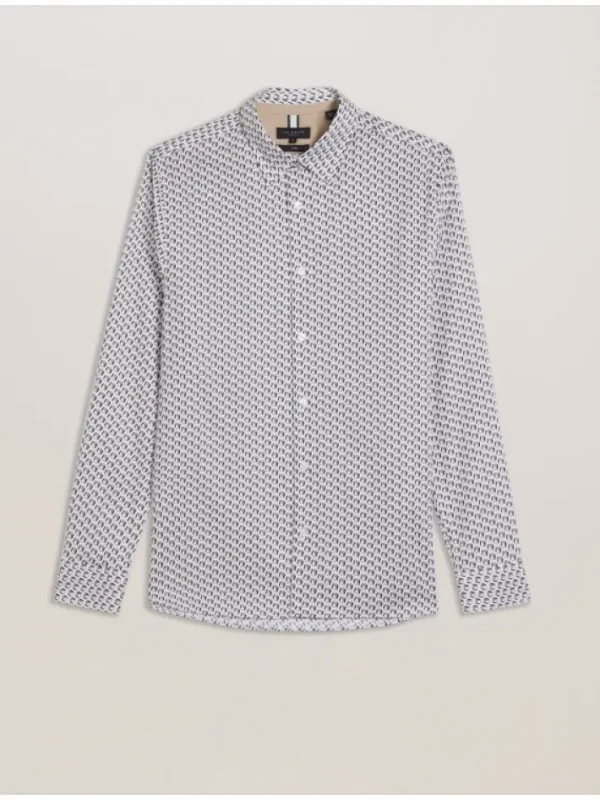 Joshhy Slim Fit Geometric Long Sleeve Shirt<Ted Baker Discount