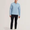 Kalend Long Sleeve Zip Neck Herringbone Polo<Ted Baker Online