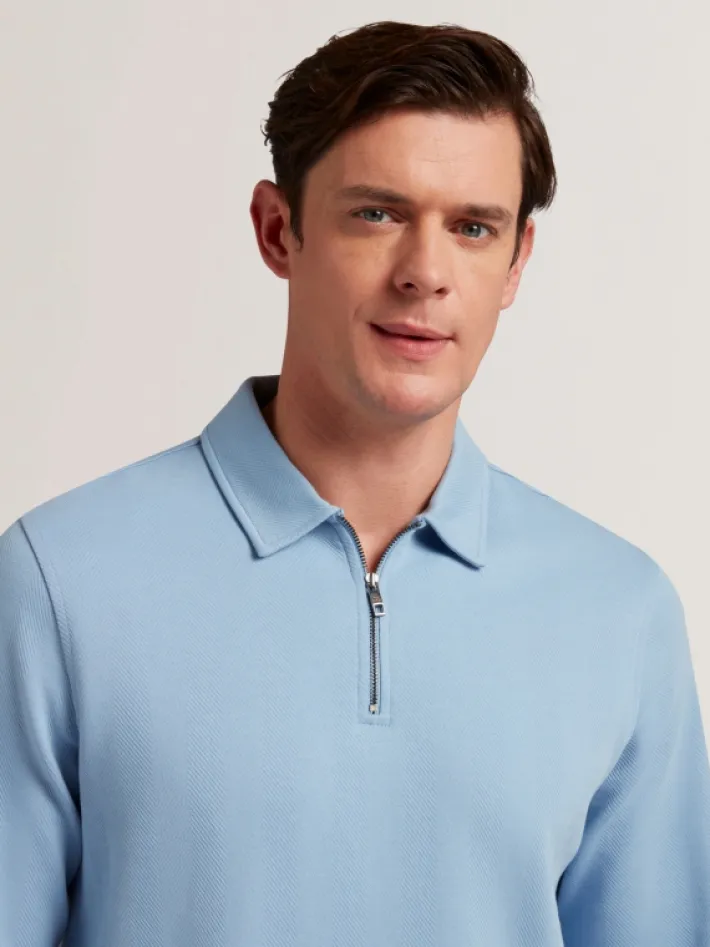 kalend_long_sleeve_zip_ne_2-1.webp Kalend Long Sleeve Zip Neck Herringbone Polo<Ted Baker Online