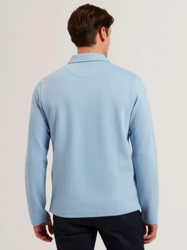 Kalend Long Sleeve Zip Neck Herringbone Polo<Ted Baker Online