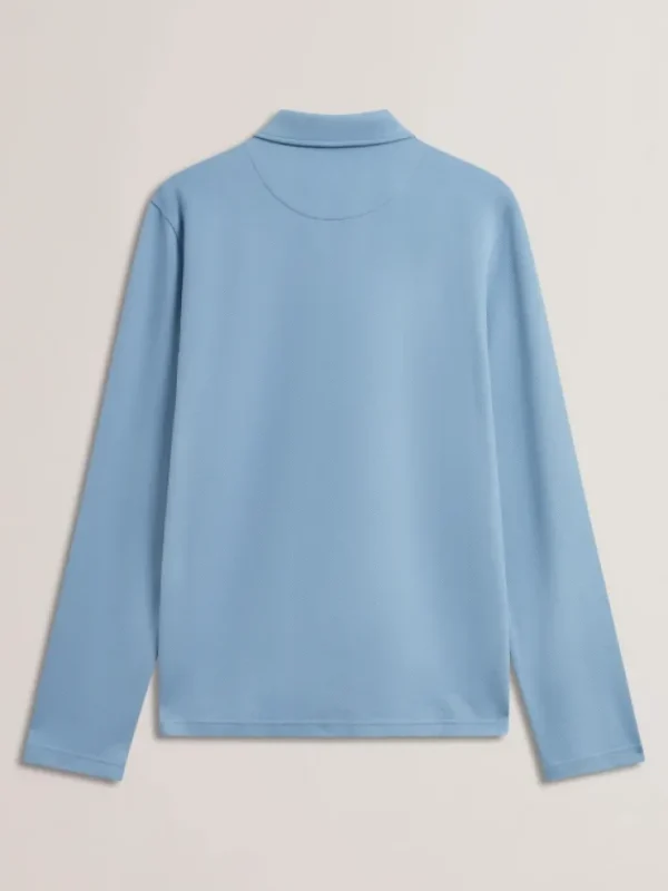 Kalend Long Sleeve Zip Neck Herringbone Polo<Ted Baker Online