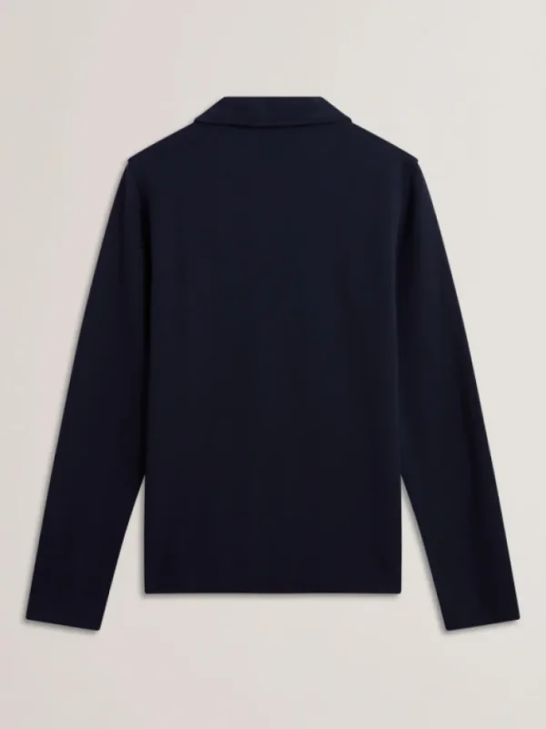 Kalend Long Sleeve Zip Neck Herringbone Polo<Ted Baker Cheap